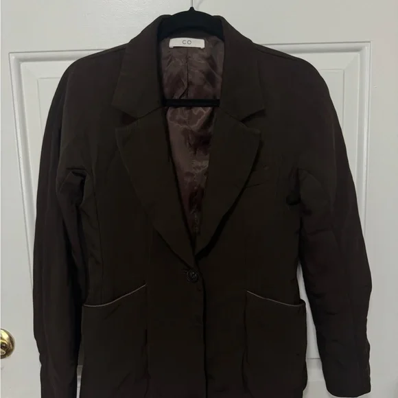 CO Faille Blazer Brown Size Small classic Neutral Designer $995 - Picture 2 of 10